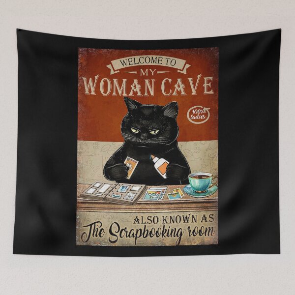Item preview, black cat scrapbooking room welcome to my woman cave designed and sold by BrennaEirlys.