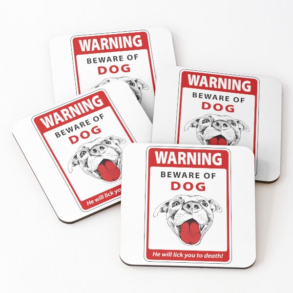 Item preview, Warning Sign - Beware of Licking Dog designed and sold by Clusterfudge.