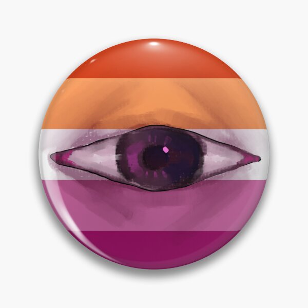 Item preview, Lesbian eye pride pin designed and sold by t4p3w0rmz.