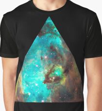 Green Galaxy Triangle Graphic T-Shirt
