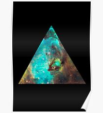 Green Galaxy Triangle Poster