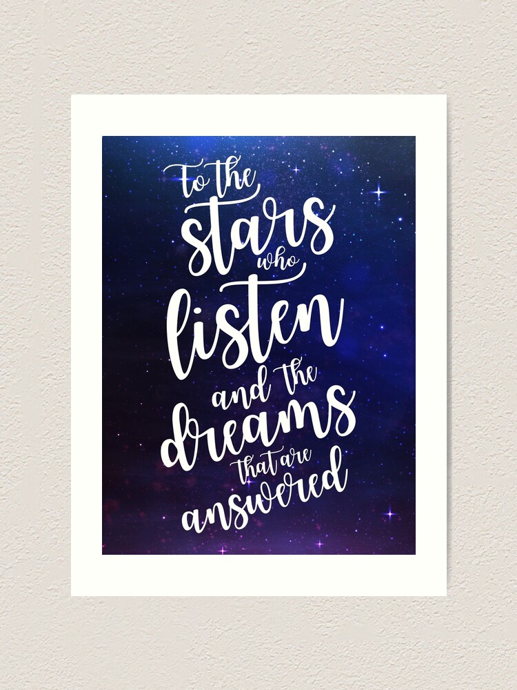 To the Stars Who Listen Minimalist Print Sticker for Sale by Bookdragon77