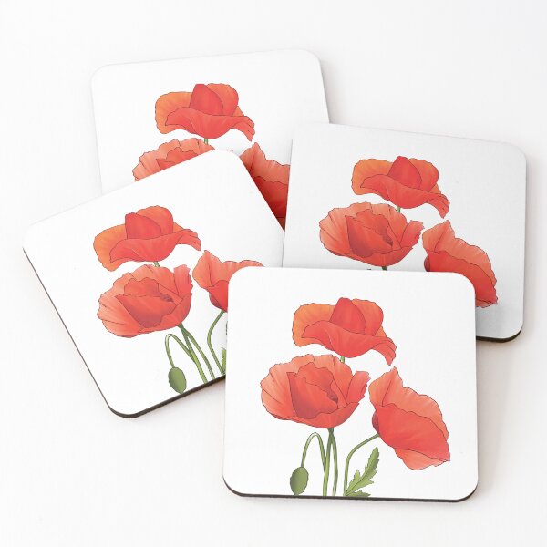 Artikelvorschau, Poppy Watercolor Flower Nature Leaves entworfen und verkauft von Manveersh.