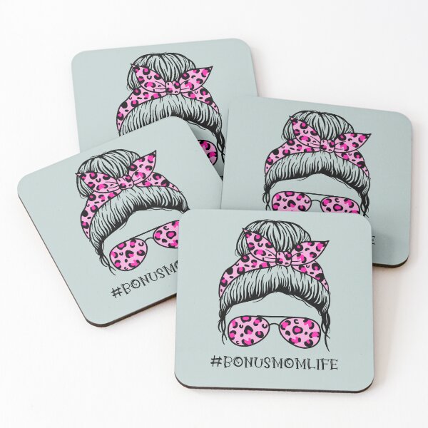 Item preview, Bonus Mom Life Messy Hair Bun Mom Life Pink Leopard Womens T-Shirt designed and sold by Zee T-Shirt.