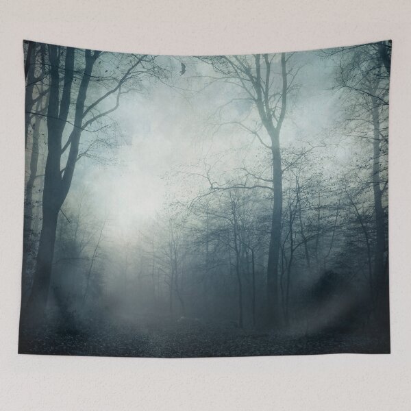 Item preview, Dark Paths - Misty Forest on a November day designed and sold by Dyrk Wyst Redbubble Shop.