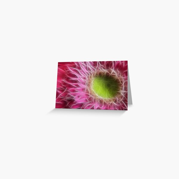 Pink Gerbera Abstract Greeting Card