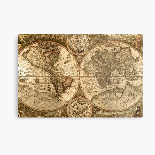 Ancient Map Metal Print