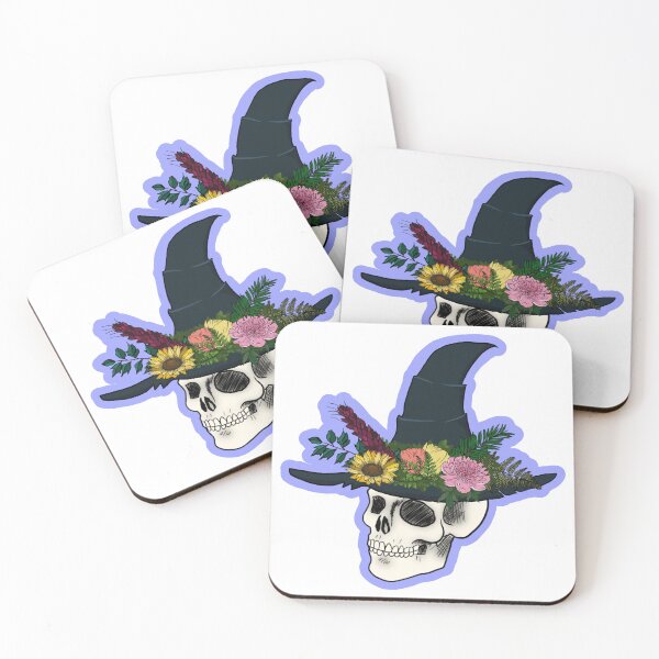 Item preview, Garden witch skull designed and sold by missho11iday.