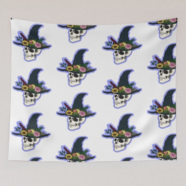 Item preview, Garden witch skull designed and sold by missho11iday.