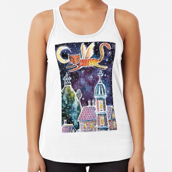 Orange Cat in Old Town Racerback Tank Top