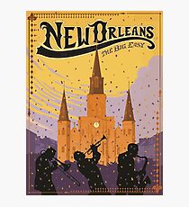 New Orleans The Big Easy Vintage Travel Poster Photographic Print