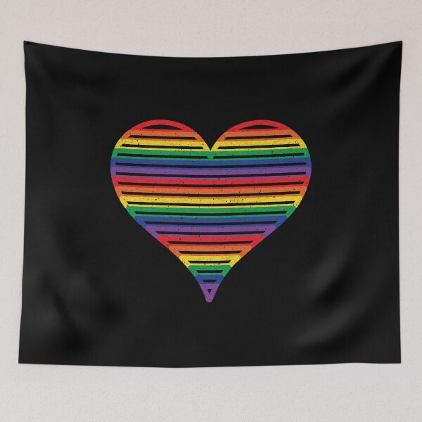 Item preview, Retro Vintage Rainbow Pride Heart designed and sold by Whimsical  Thinker.