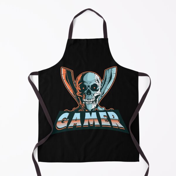 Item preview, Gamer with Skull and Two Kukri Blades designed and sold by PRIVARSHU.