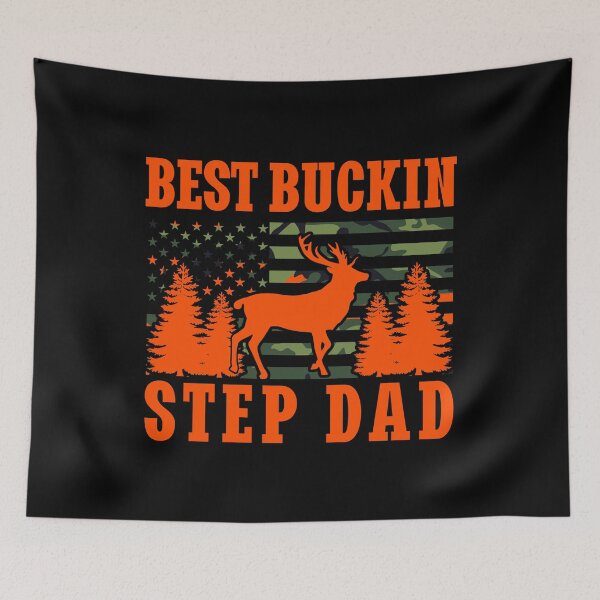 Artikelvorschau, Best Bucking Step Dad American Flag Camp Hunting entworfen und verkauft von DadJokeDescript.