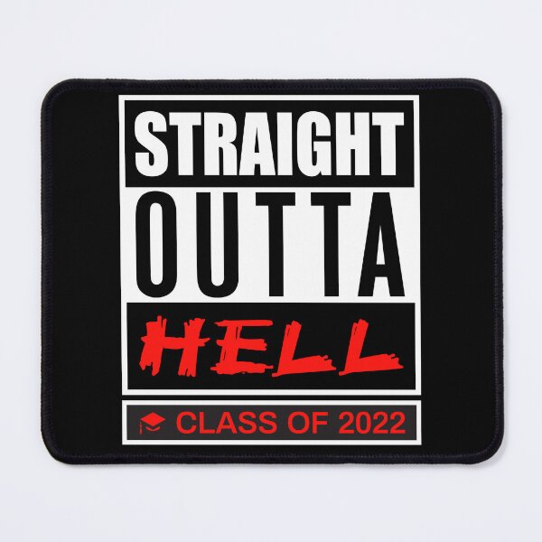 Item preview, Straight Outta High School (Hell) Class Of 2022 funny Graduation (Grad) gift designed and sold by blackwolfpixels.