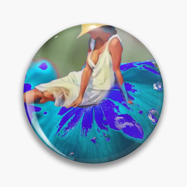 Item preview, The Flower Lady relaxing on a bleeding blue flower. designed and sold by ptchris65.