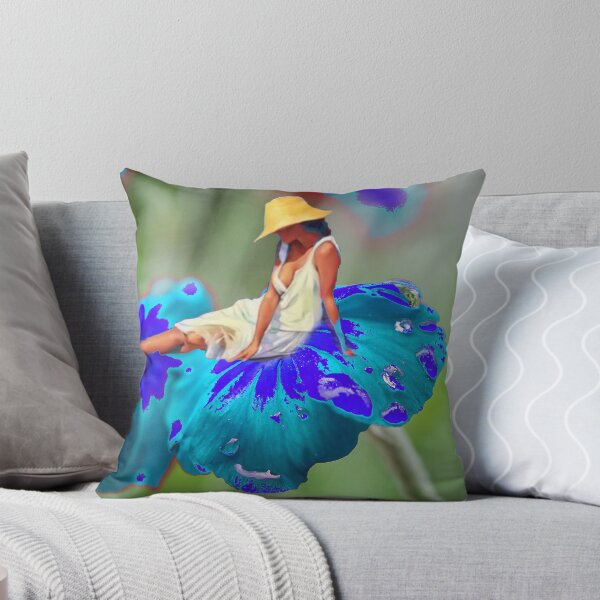 Item preview, The Flower Lady relaxing on a bleeding blue flower. designed and sold by ptchris65.