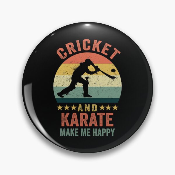 Item preview, Cricket And Karate Make Me Happy Funny Gift Cricket Player Karate Lover Retro Vintage Dist designed and sold by amberk1cira.