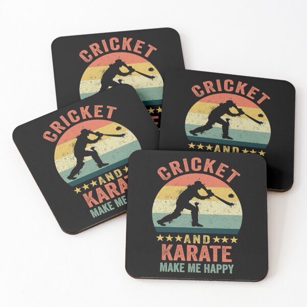 Item preview, Cricket And Karate Make Me Happy Funny Gift Cricket Player Karate Lover Retro Vintage Dist designed and sold by amberk1cira.
