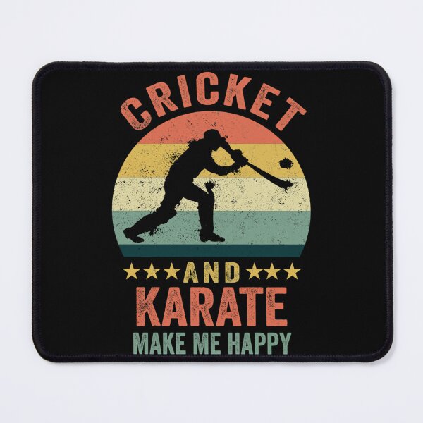 Item preview, Cricket And Karate Make Me Happy Funny Gift Cricket Player Karate Lover Retro Vintage Dist designed and sold by amberk1cira.