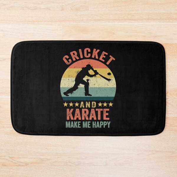 Item preview, Cricket And Karate Make Me Happy Funny Gift Cricket Player Karate Lover Retro Vintage Dist designed and sold by amberk1cira.