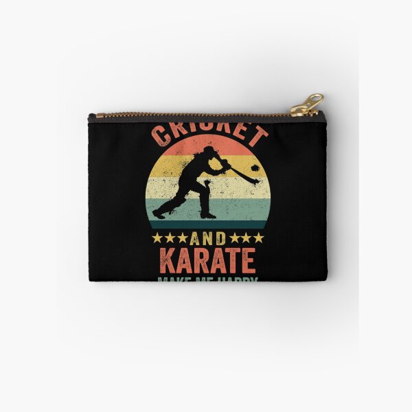 Item preview, Cricket And Karate Make Me Happy Funny Gift Cricket Player Karate Lover Retro Vintage Dist designed and sold by amberk1cira.