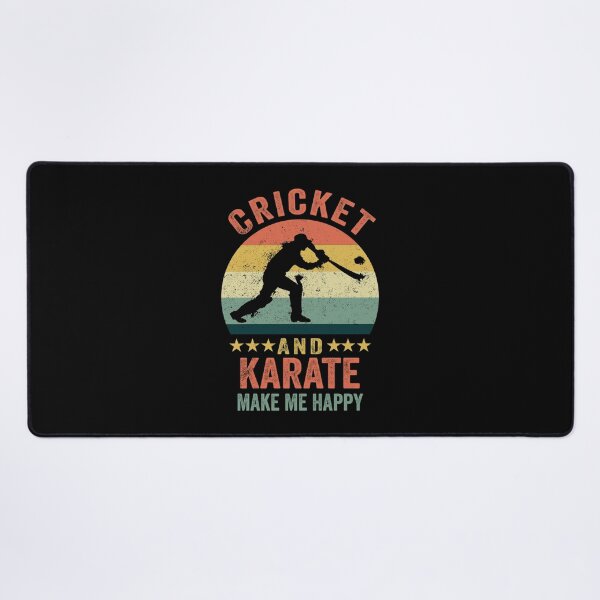 Item preview, Cricket And Karate Make Me Happy Funny Gift Cricket Player Karate Lover Retro Vintage Dist designed and sold by amberk1cira.