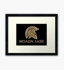 Molon labe-Spartan Warrior Framed Print