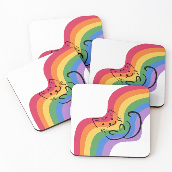 Item preview, Cat on a rainbow Pride designed and sold by MiniKila.
