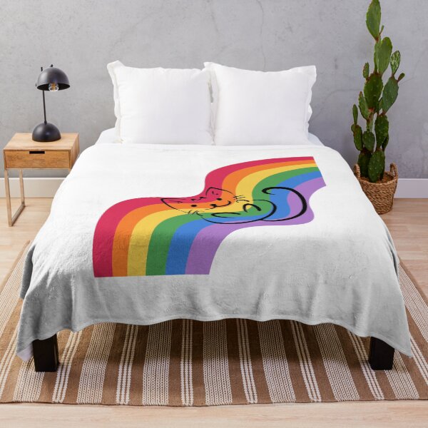 Item preview, Cat on a rainbow Pride designed and sold by MiniKila.