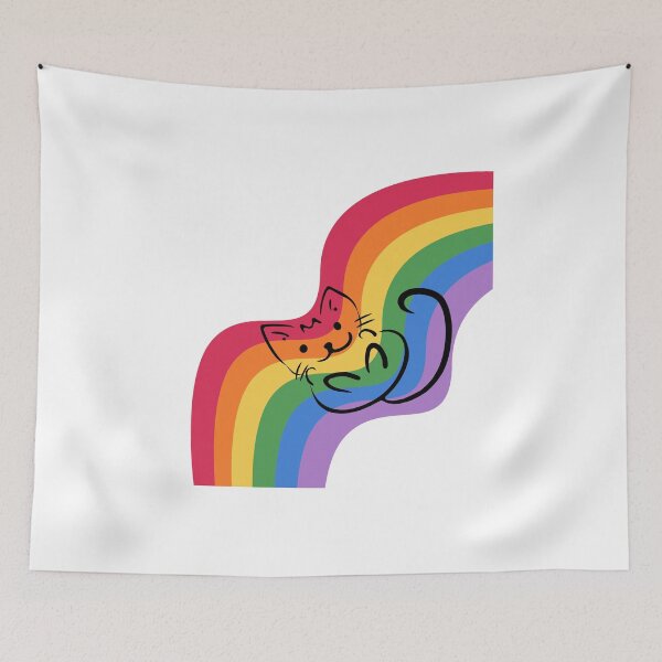 Item preview, Cat on a rainbow Pride designed and sold by MiniKila.