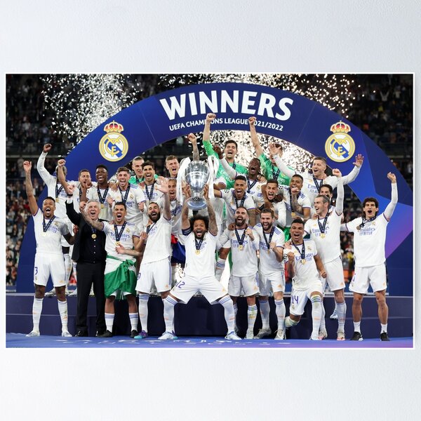 poster cartel oficial real madrid campeones uef - Buy Antique