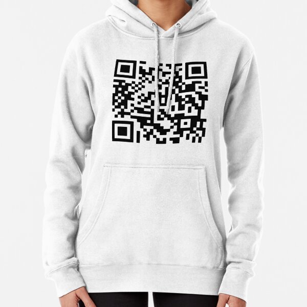 Never Gonna Give You Up QR Code   Pullover Hoodie