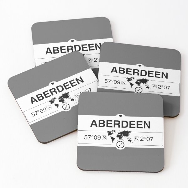 Item preview, Aberdeen Scotland GPS Coordinates Map Artwork with Compass Classic designed and sold by GiuliofMariani.