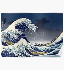 Große Welle: Kanagawa-Nacht Poster