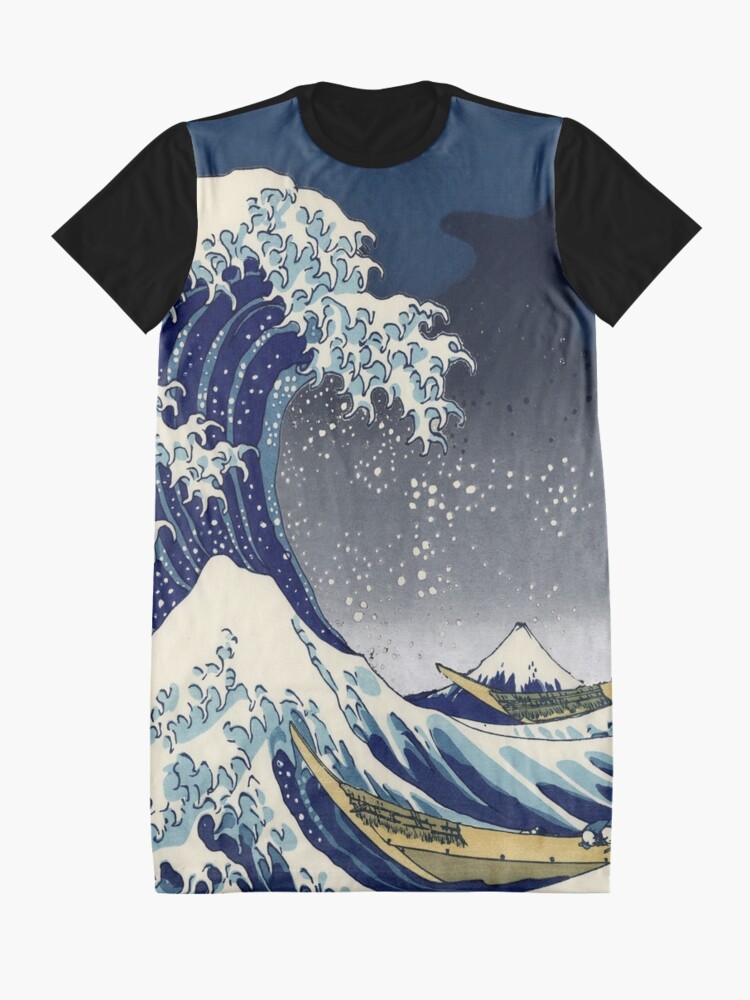 Alternate view of Great Wave: Kanagawa Night Graphic T-Shirt Dress