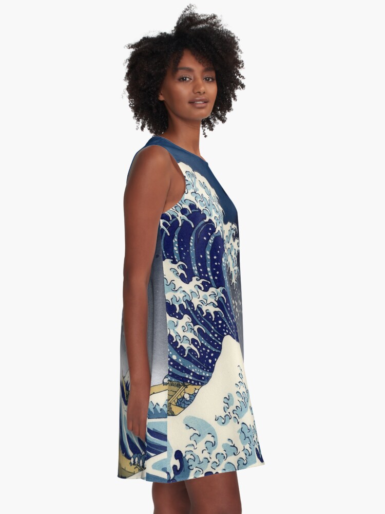 Alternate view of Great Wave: Kanagawa Night A-Line Dress