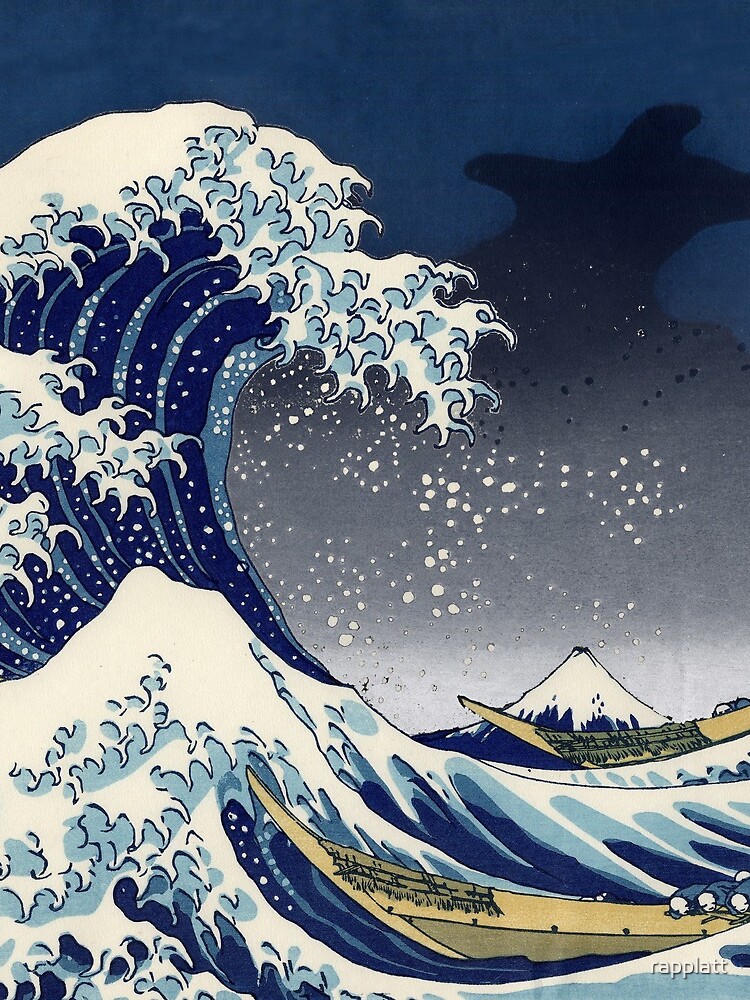Thumbnail 3 of 3, Drawstring Bag, Great Wave: Kanagawa Night designed and sold by rapplatt.