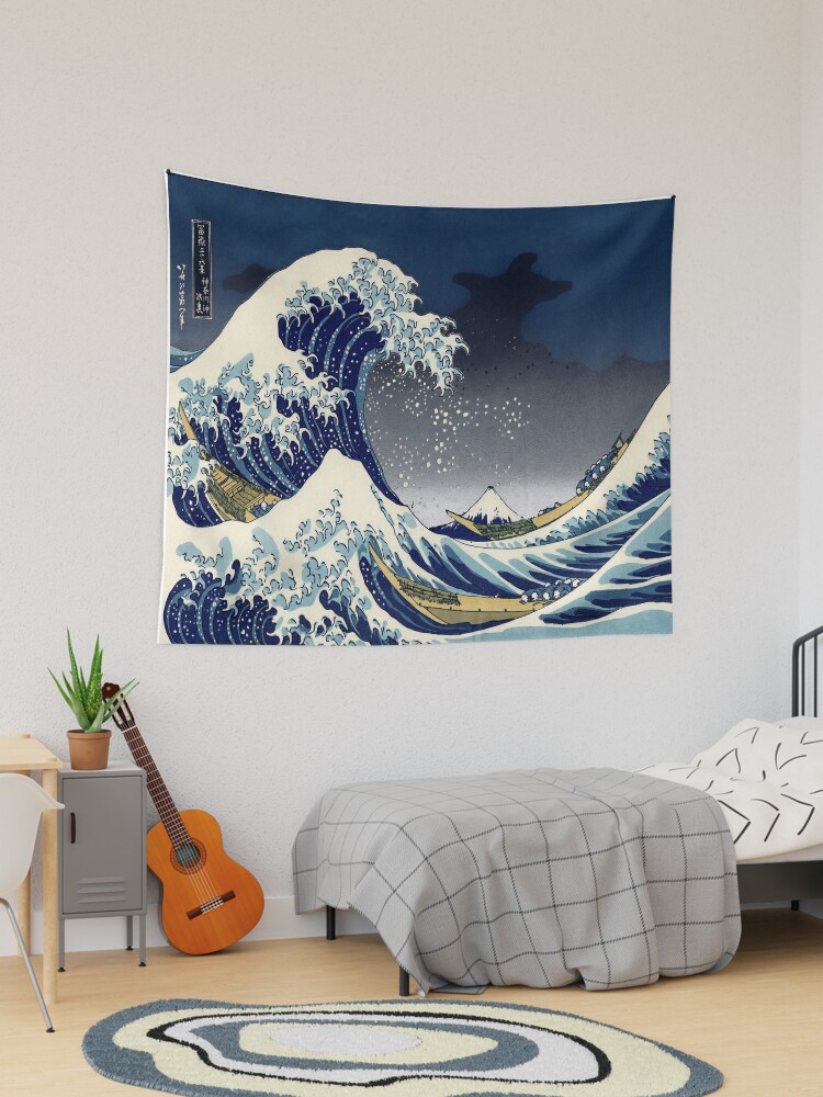 Thumbnail 1 of 3, Tapestry, Great Wave: Kanagawa Night designed and sold by rapplatt.
