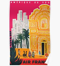 Air France South America Amerique Du Sud Poster