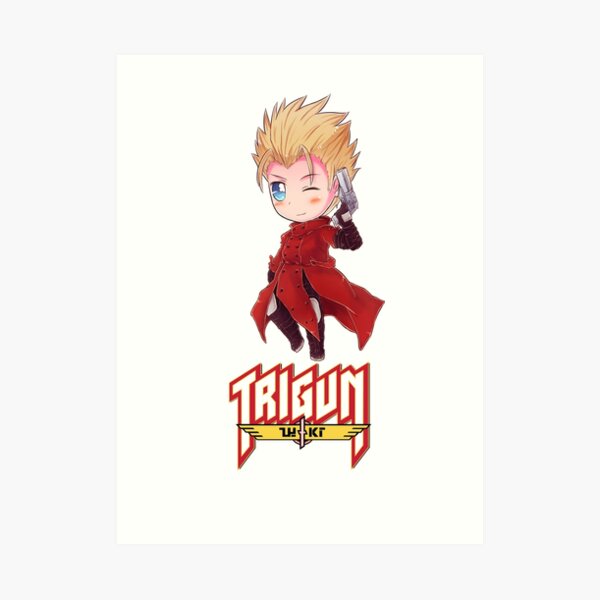"Trigun Vash the Stampede Humanoid Typhoon Chibi Cute Cyberpunk Gun Anime Manga Japan" Art Print