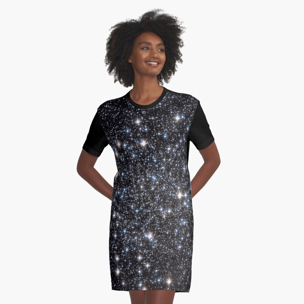 Glitter Galaxy Graphic T-Shirt Dress