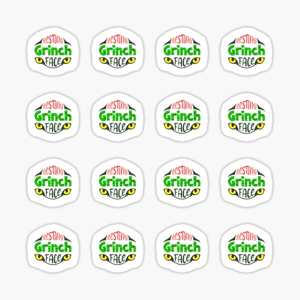 Finduat 20pcs Grinch Stickers For Ornaments Grinch Face Decals