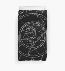 Glasmalerei Rose Schwarz Bettbezug