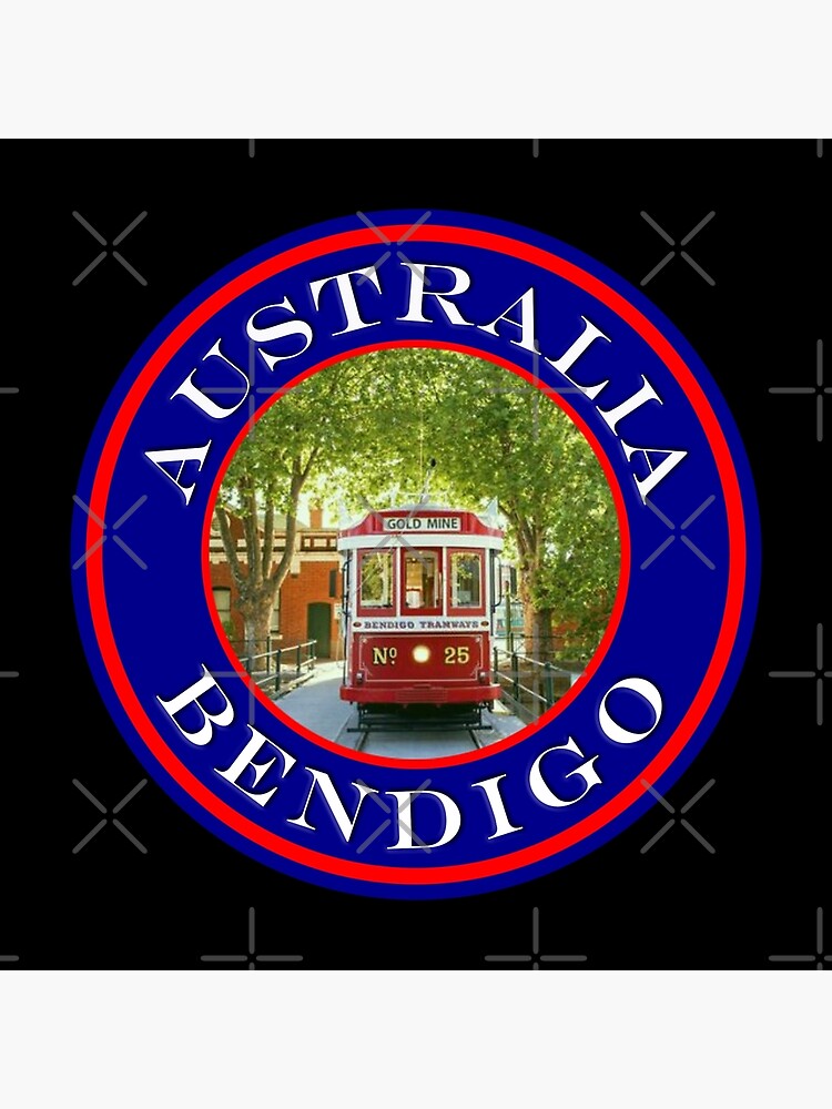"Australia Bendigo Red Tram Passport Stamps Collection" Poster for