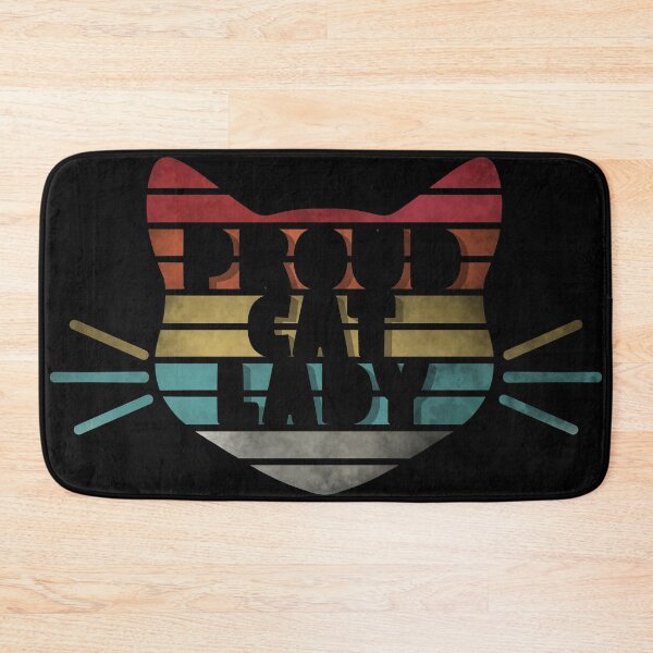 Item preview, Proud Cat Lady quote in retro sun silhouette style designed and sold by MunsyArt.