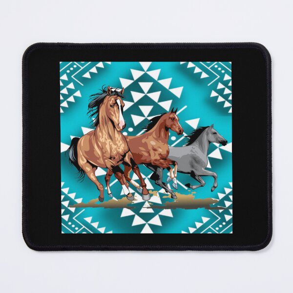 Item preview, Turquoise White Native Horse Geometric Print Sticker designed and sold by lelaalicesr.