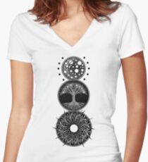 EP. MOON / LIFE / SUN Women's Fitted V-Neck T-Shirt