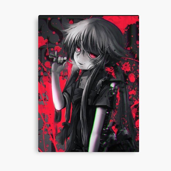 Yukiteru Amano Yuki Future Diary Mirai Nikki Retro blue brown anime Design  | Canvas Print