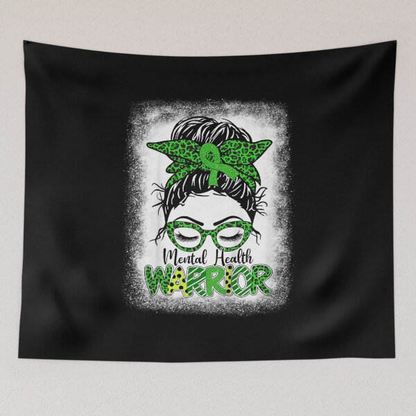 Artikelvorschau, Mental Health Warrior Messy Bun Women Mental Health Matters  entworfen und verkauft von AdonisShop.